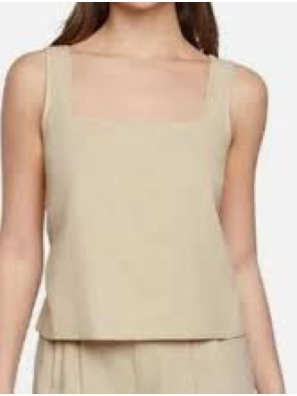 Express Summer-Blend Linen Square Neck Tank Cream Size Medium NWT